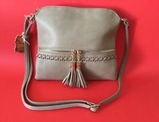 Bolso de mano para mujer ALYSSA Los Angeles, Nueva York, Milán beige con dorado NUEVO