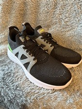 Avia Zapatillas Deportivas Tejidas Negras Gris Jaula Acento Verde Neón Para Hombre 10.5 Nuevas