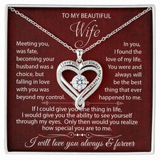 Collar A Mi Hermosa Esposa Regalo Para Ella Amor Siempre Corazón Joyería Regalo🎁