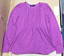 Camiseta para mujer Zesica púrpura manga larga mediana clásica colección de moda G19