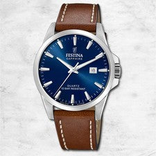 Reloj De Hombre Festina Swiss Made Reloj De Pulsera De Cuero Marrón UF20025/3