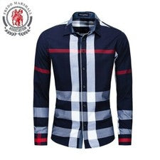 Camisa Elegante A Cuadros Informales Para Hombre Moda De Fiesta Lujo De Negocios