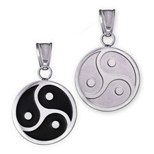 Colgante BDSM Triskele Acero Inoxidable Joyería O Negro Plata Hombre Mujer Cadena