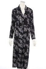 Vestido Camisa YAYA Estampado Paisley D 38 Negro NUEVO