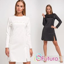 Impresionante mini vestido para mujer con volantes de encaje manga larga tallas 8-12 FA445