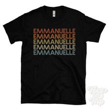CAMISETA EMMANUELLE ESTILO RETRO REPETIDO Hombre y Mujer Novedad Genial Nombre Regalo