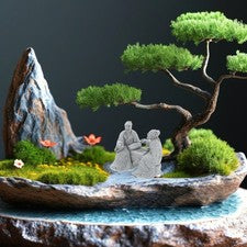 2 Piezas Creativo Artístico Decoración del Hogar Piedra Arenisca Adorno Zen Paisaje Utilería Gris