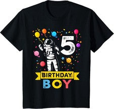 Camiseta niño astronauta 5 cumpleaños niño 5 años