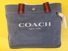 Nuevo con etiquetas Auténtico Bolso de Lona Coach AGOTADO Mediano Denim Azul Raro Nuevo