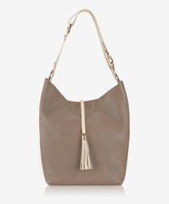 GiGi New York Collette Hobo Francés Piel de Cabra Cuero Lista $425 Nuevo con Etiquetas Taupe