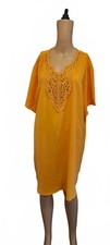 MODA Para Mujer Sunkissed Amarillo Caftán Bikini Vestido Encaje Crochet 2XL