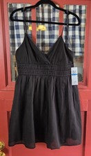 Mini Vestido Kingston Gris Para Mujer Clásico Negro Sin Mangas Correa Talla XL NUEVO CON ETIQUETAS