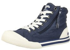 Zapatos de mujer Rocket Dog Jazzin Hi de lona azul marino blanco algodón encaje