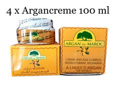 4x Crema Cuidado Antiedad con Aceite de Argán Puro 100% Natural Aceite de Argán Antiarrugas