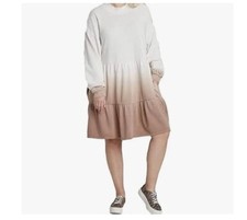 Vestido Wild Fable Para Mujer Ombre Manga Larga Acogedor Sudadera Vestido -Marrón (Talla M