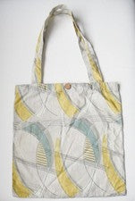 Bolso Shopper Dot & Ivy Futuristic Geo Gris Claro 100% Algodón Plegable Nuevo