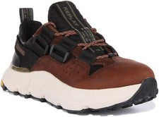 Zapatillas deportivas Replay Split Laguna de cuero con cordones Vibram para hombre negras marrones Reino Unido 7-12