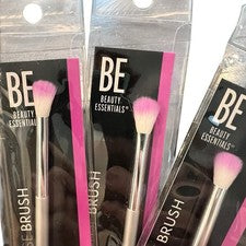 Cepillo de maquillaje Beauty Essentials 3 piezas pliegue de ojos sombra de ojos cerdas con punta rosa NUEVO
