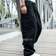 Hombres Pantalones Sueltos Pantalones Sueltos Hip Hop Bolsillo Baile Informal Talla Grande Moda Carga