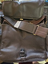 Bolso Mensajero AmeriLeather Cuero Peluche Marrón Oscuro Estilo 1833 - ¡Nuevo con Etiquetas!!
