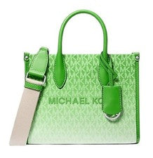 Nuevo Bolso de Mano Michael Kors Para Mujer Mirella Ombre Signature SM Convertible Xbody Verde