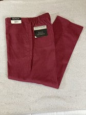 Pantalones Thomson Nuevos con Etiquetas Borgoña Clásicos Espalda Elástica Talla 38x32 Estilo L035501