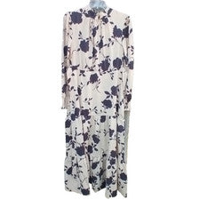 VESTIDO KARMI LABEL MUJER S BRONCEADO NEGRO FLORAL HALTER CREMALLERA LAZO CINTURA MANGA LARGA NUEVO