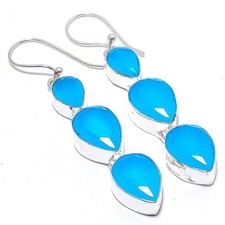 Pendiente de joyería de plata esterlina 925 hecho a mano con piedras preciosa...