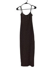 Vestido midi Zara para mujer con estrás pequeño marrón adornado ceñido al cuerpo 3641/808 nuevo con etiquetas
