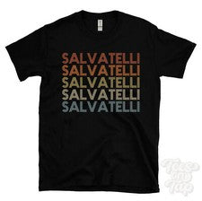 CAMISETA SALVATELLI ESTILO RETRO REPETIDO Hombre y Mujer Novedad Genial Nombre Regalo