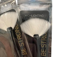 Cepillo de Maquillaje Beauty Essentials 2 Piezas Cepillo Iluminador Negro Blanco NUEVO