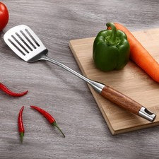 Utensilios de cocina de acero inoxidable 304 con mango de madera - pala ranurada y más