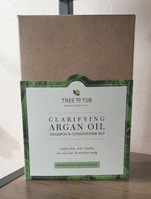 Set de champú y acondicionador de aceite de argán clarificante Tree To Tub, menta para despertar