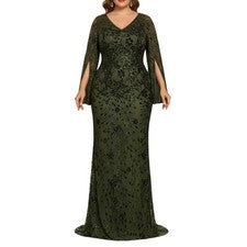 Vestido de sirena con lentejuelas y silueta entallada, largo