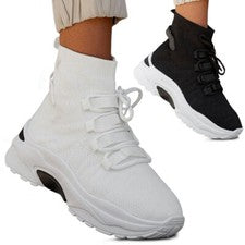 Zapatillas deportivas de mujer Hi Top de tela otoño invierno ocio talla 36-41