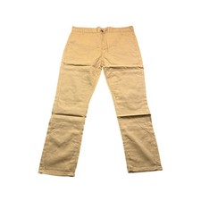 Pantalones de mezclilla informales caqui para hombre de pierna recta tostados preppy minimalistas talla 38 x 29