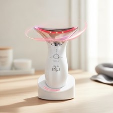 Masajeador facial y de cuello portátil de calidad spa - Efectos iluminadores y relajantes