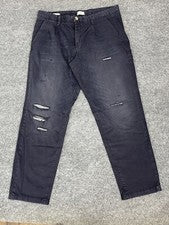 Pantalones de mezclilla Jack Jones para hombre 36x34 zanahoria rasgados elásticos azules N289