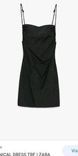 Vestido ZARA MUJER ELEGANTE Negro Techinal Talla M Nuevo con Etiquetas