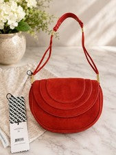 Bolso Bandolera Diane Von Furstenburg Nobuck - Rojo (óxido) Bolsa para el Polvo Nuevo