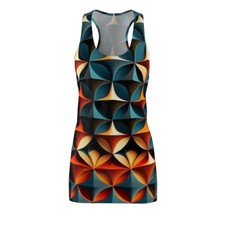 Vestido Para Mujer Espalda Corredora Patrón Geométrico Futurista Audaz Moderno Elegante