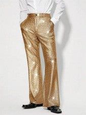 Pantalones Brillantes Para Hombres Fiesta Baile Discoteca Pierna Recta Moda Pantalones