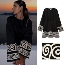 Nuevo vestido pulóver suelto de manga larga tendencia de moda para mujer mini vestido