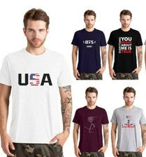 Camiseta Para Hombres Calce Ajustado Estampada Cuello Redondo Manga Corta Informal Top Camiseta Algodón S-XXL