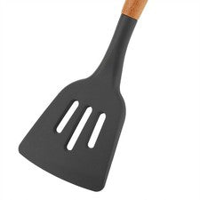 Herramientas de cocina de silicona con mango de madera (fugas)