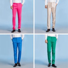 Pantalones formales inteligentes de pierna recta para hombres Pantalones ajustados a medida Informales Moda