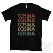 CAMISETA COSINA ESTILO RETRO REPETIDO Hombre y Mujer Novedad Genial Nombre Regalo
