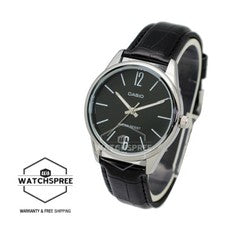 Reloj Casio Hombre Analógico Correa Cuero Negro MTPV005L-1B MTP-V005L-1B