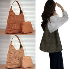 Amplio conjunto de 2 piezas de bolso de mano sólido bolso de mano de moda versátil bolso de hombro