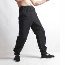 Pantalones cruzados para hombre estilo chino japonés Kung Fu Tai Ji pantalones informales traje tang